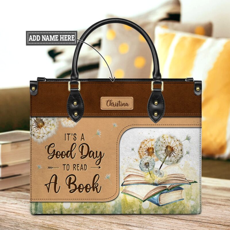 It Is A Good Day To Read A Book Leather Bag, handmade literary leather handbag