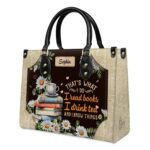 Thats What I Do I Read Books I Drink Tea And I Know Things Leather Bag, view 3, handmade book lover gift