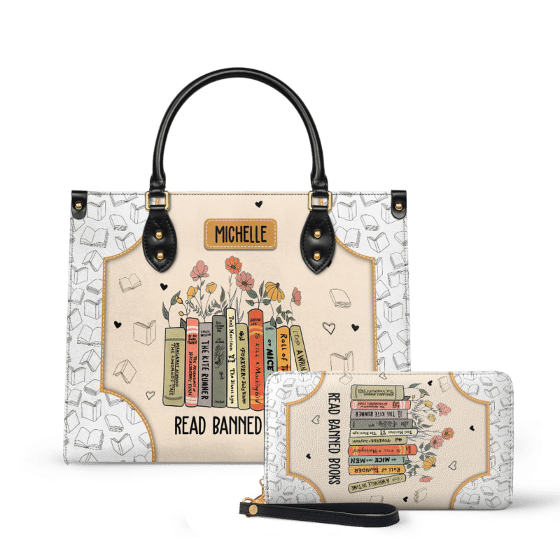 read-banned-books_LE_Wallet Read Banned Books Leather Bag, view 2, handmade book lover gift