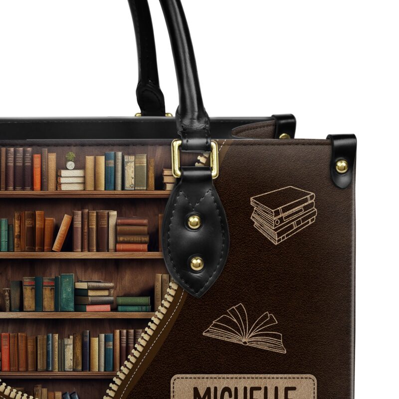 Readers Are Leaders Leather Bag, view 5, handmade book lover gift