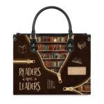Readers Are Leaders Leather Bag, view 10, handmade book lover gift