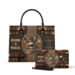Reading is Magical Leather Bag - Dragon Design, Premium Handmade, view 2, handmade book lover gift