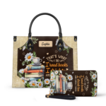 Thats What I Do I Read Books I Drink Tea And I Know Things Leather Bag, view 2, handmade book lover gift