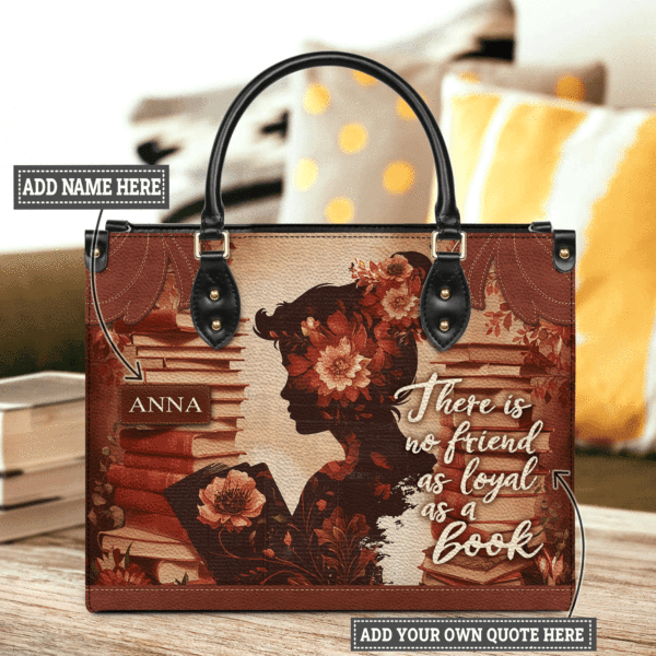 Custom Quote Vintage Woman Leather Bag, handmade literary leather handbag
