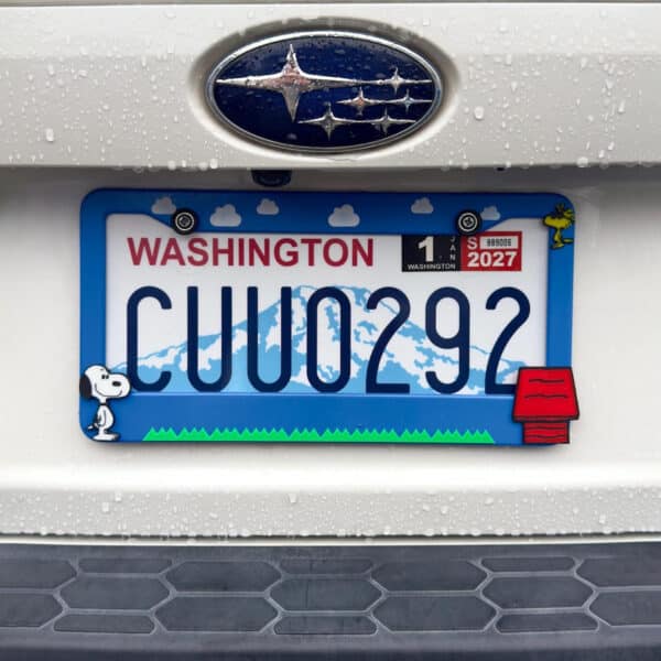 Snoopy Aluminum License Plate Frame
