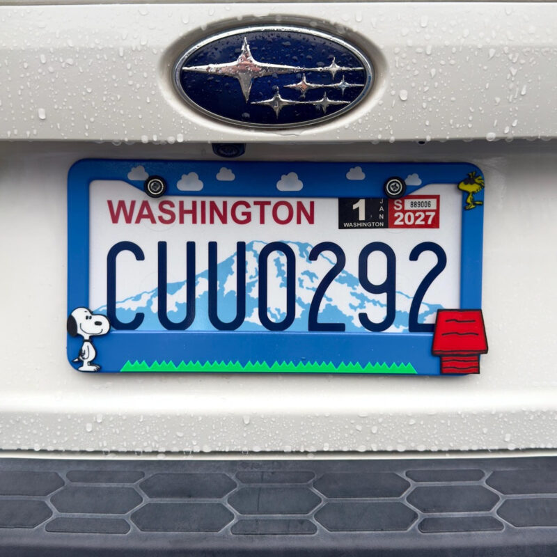 Untitled-1a Snoopy Aluminum License Plate Frame