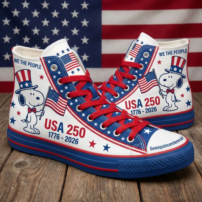 Snoopy 250 Years of America Canvas Sneakers