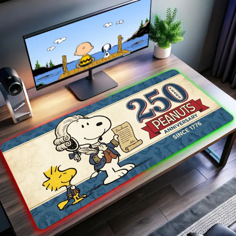Snoopy 250 Years of America LED Desk Mat