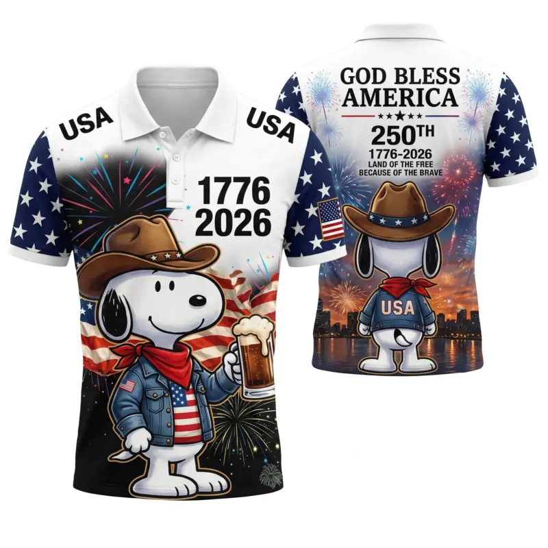 Snoopy 250 Years of America Polo Shirt V
