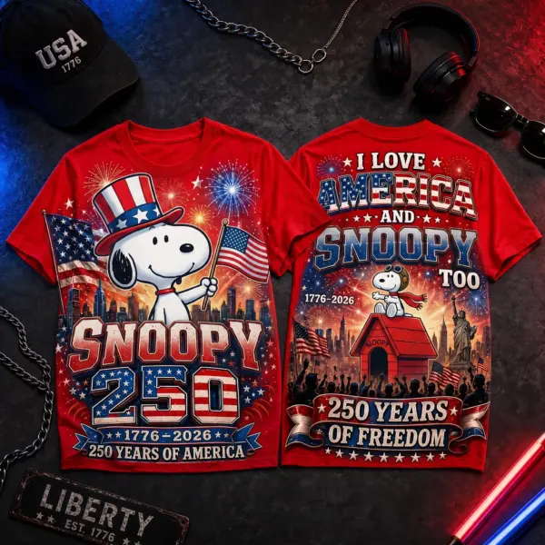 Premium Snoopy 250 Years Of Freedom 3D Shirt