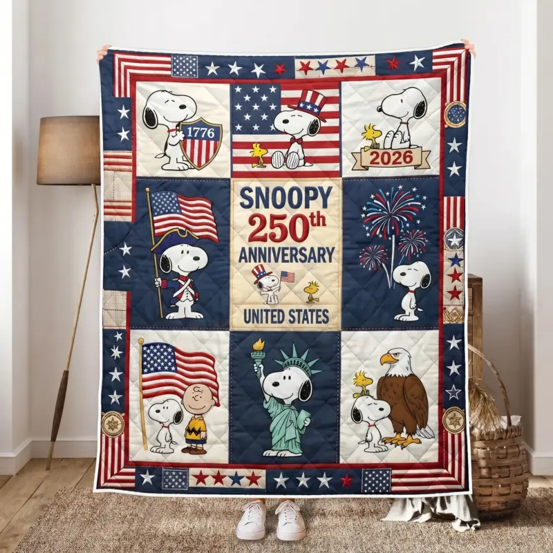 Snoopy 250 Years of America Quilt Blanket II