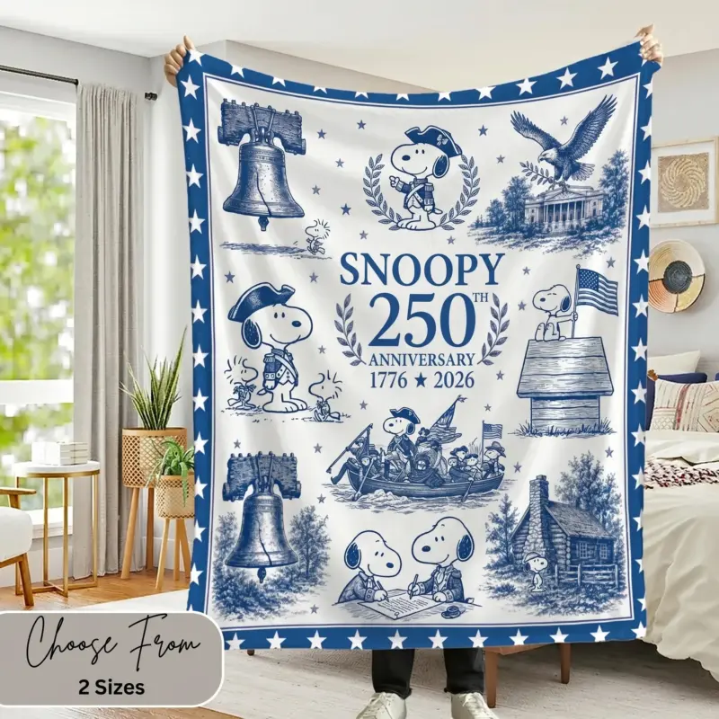 Snoopy 250 Years of America Quilt Blanket III