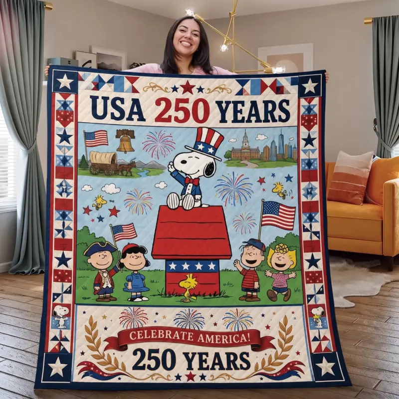 Snoopy 250 Years of America Quilt Blanket IX