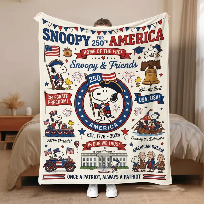 Snoopy 250 Years of America Quilt Blanket VII
