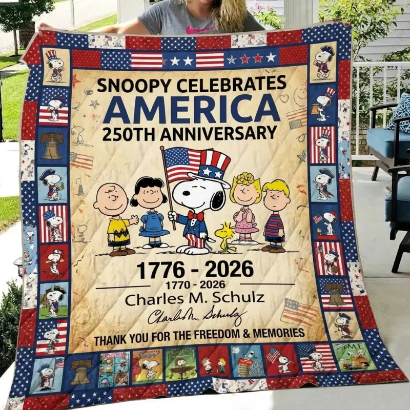 Snoopy 250 Years of America Quilt Blanket X