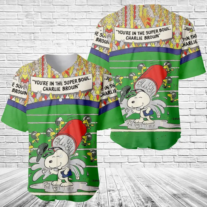 Charlie Brown Football Fan Baseball Jersey
