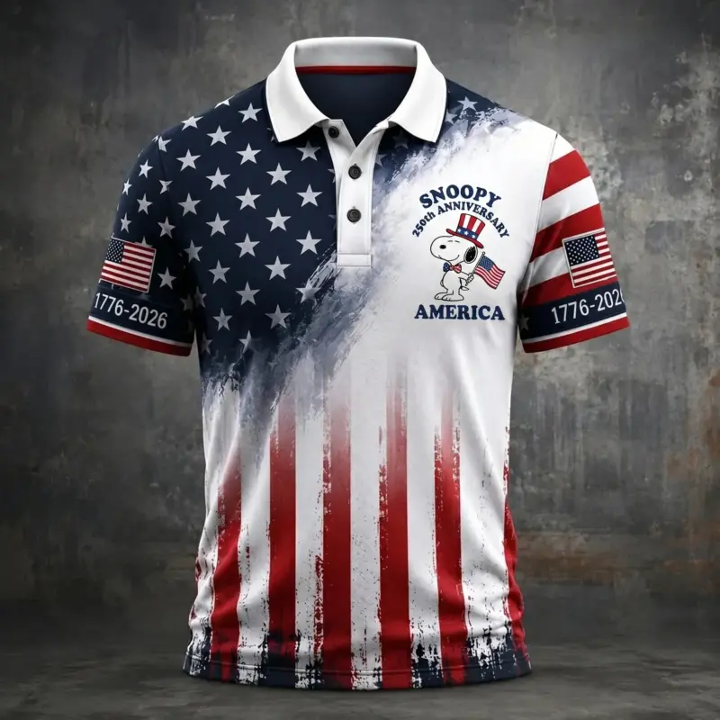 Snoopy 250 Years of America Polo Shirt