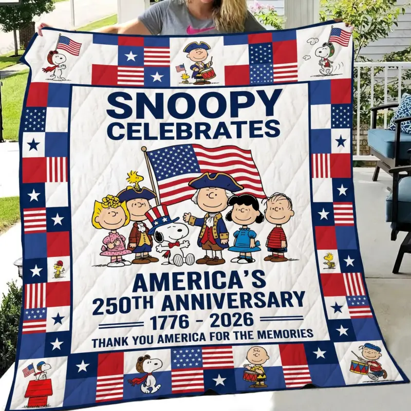 Snoopy 250 Years of America Quilt Blanket XI