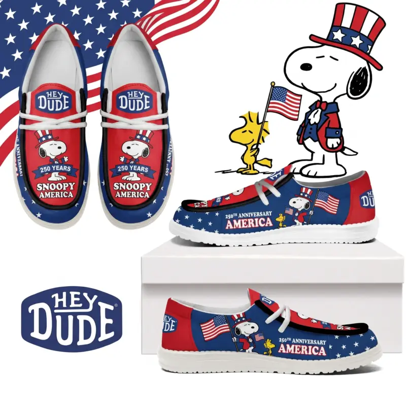 Snoopy 250 Years of America Slip-On Sneakers