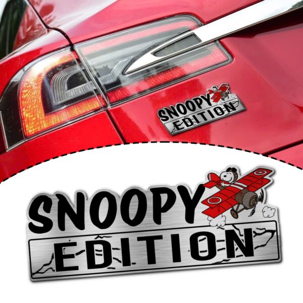 Snoopy Flying Airplane Edition Car Name Badge