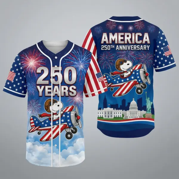 Snoopy 250 Years of America Baseball Jersey V