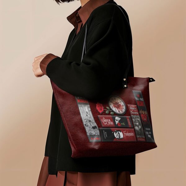 The Crimson Codex Leather Tote Bag