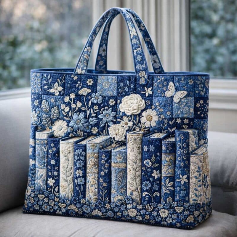 34ffc0b02e1390049e62f3c3f6de4a56.jpeg Blooming Books Quilted Tote Bag