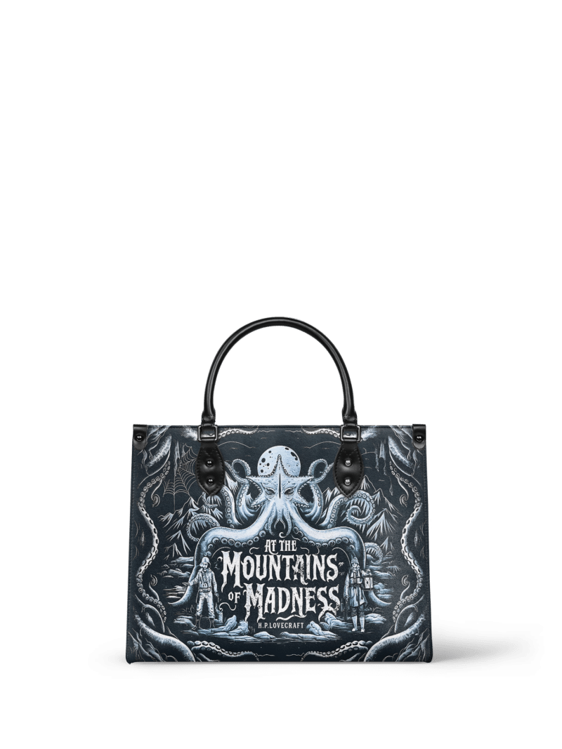 At-The-Mountains-Of-Madness_mk1_06878b05-dc50-48f9-adf3-53f2f950548d.png At The Mountains Of Madness Leather Handbag, Black Interior