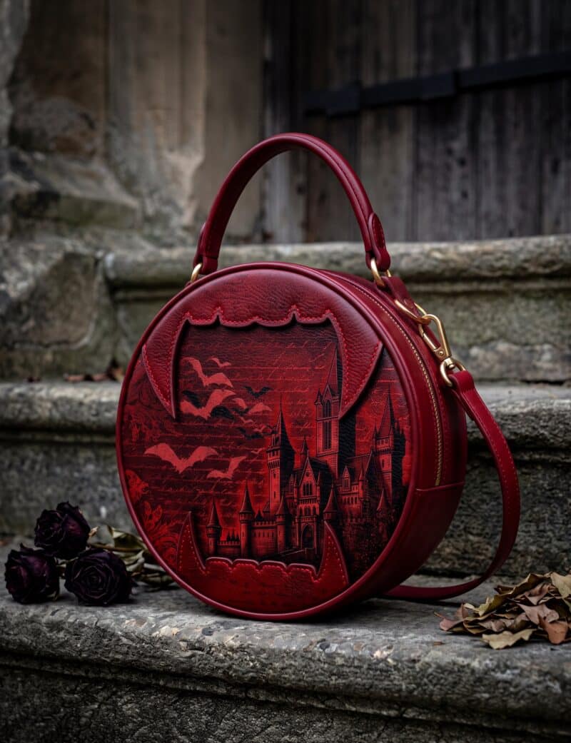 Castle-Dracula-mk2.jpg Castle Dracula Applique Circle Crossbody Bag