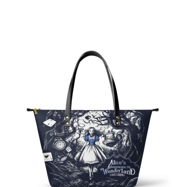 Down the Rabbit Hole Leather Tote Bag