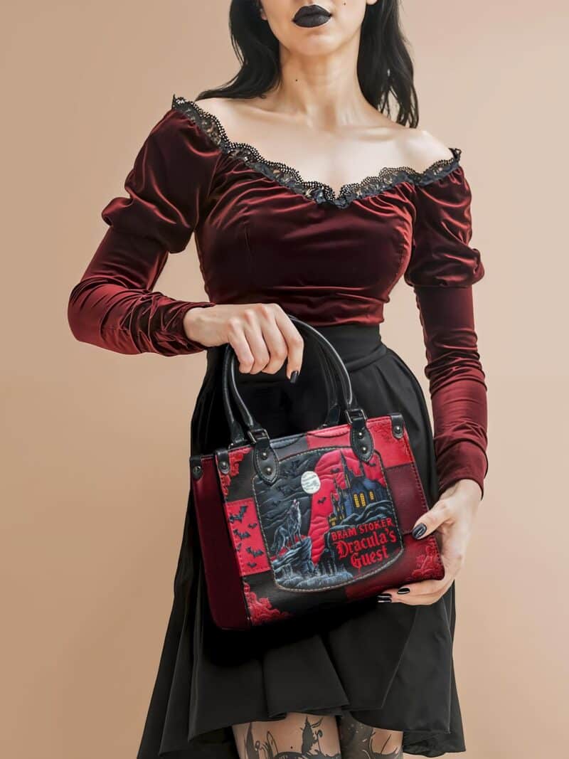 Dracula_s-Guest-inuse-1.jpg Dracula's Guest Small Leather Handbag, Black Interior