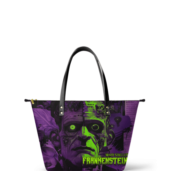 Frankenstein Lablight Violet Leather Tote Bag