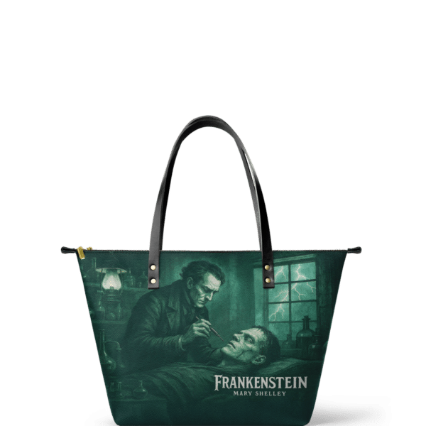 Frankenstein Mortuary Moss Leather Tote Bag