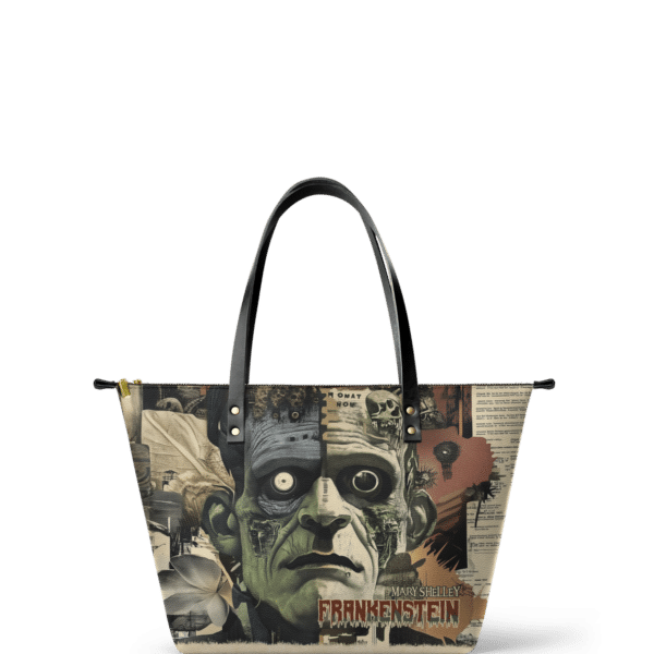 Frankenstein Old Parchment Leather Tote Bag