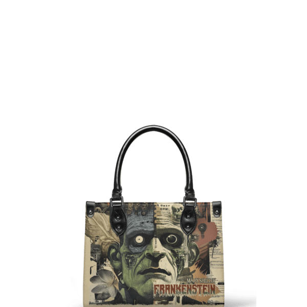 Frankenstein Old Parchment Small Leather Handbag, Black Interior