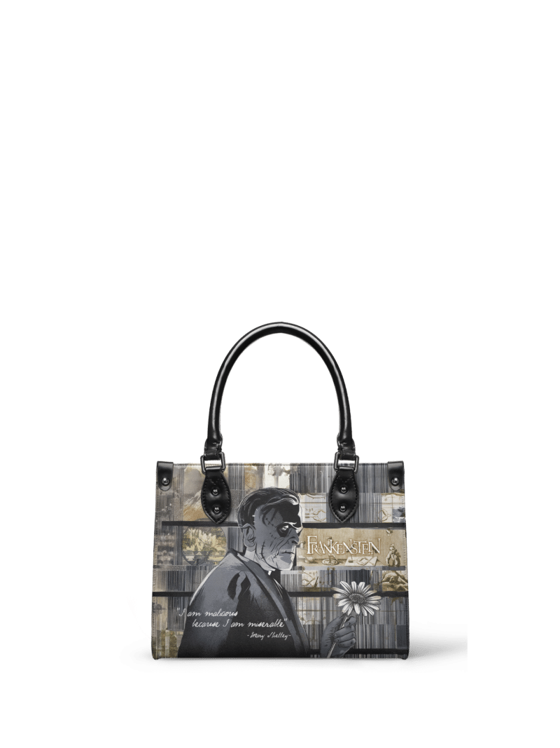 Gray-Frankenstein_mk1.png Frankenstein Ashes of Hope Small Leather Handbag, Black Interior