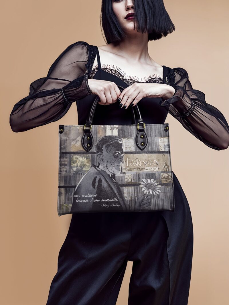 GrayFrankenstein1_71b921e2-e3f5-450a-b4b8-224a5537e7e9.jpg Frankenstein Ashes of Hope Leather Handbag