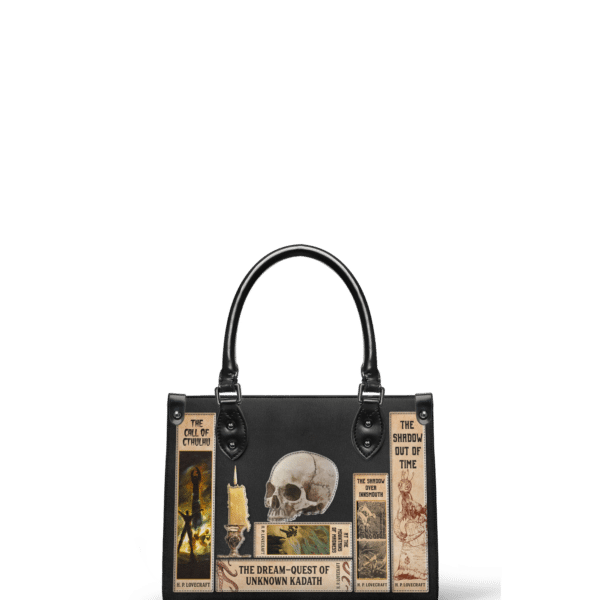 Lovecraftian Black Small Leather Handbag