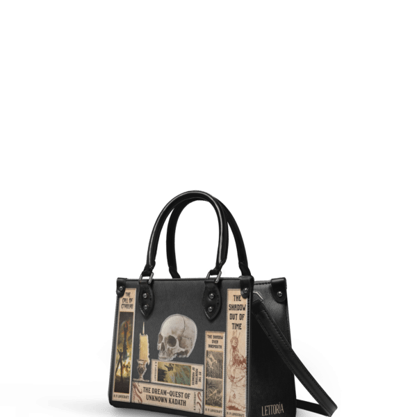 Lovecraftian Black Small Leather Handbag