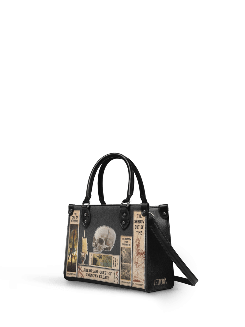 Lovecraftian-Black_mk2.png Lovecraftian Black Small Leather Handbag