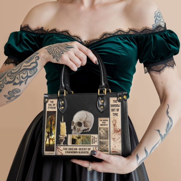 Lovecraftian Black Small Leather Handbag II