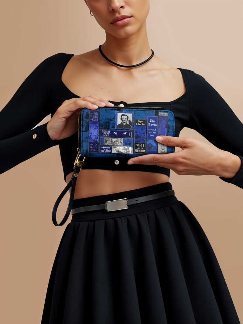 PoeBlue1.jpg Poe's Library Midnight Ink Wallet