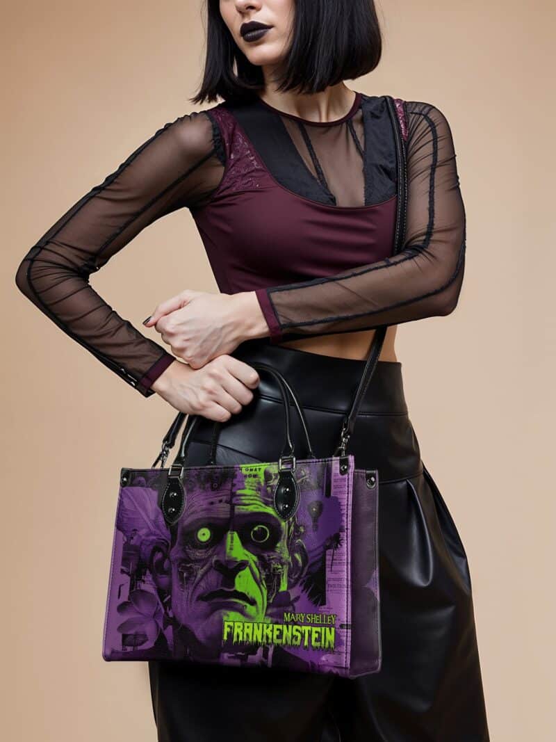 Purple-Frankenstein-inuse-1_13d70edc-9545-40f2-9e39-7d80dd429a90.jpg Frankenstein Lablight Violet Leather Handbag, Purple Interior