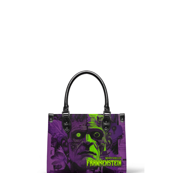 Frankenstein Lablight Violet Small Leather Handbag, Black Interior