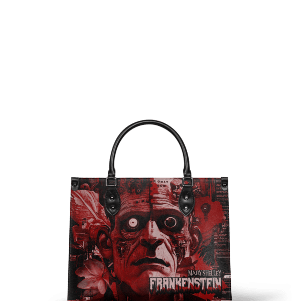 Frankenstein Heart Surge Leather Handbag, Red Interior