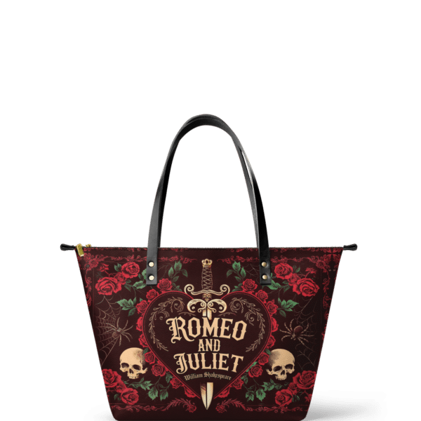 Romeo And Juliet Poison Rose Leather Tote Bag