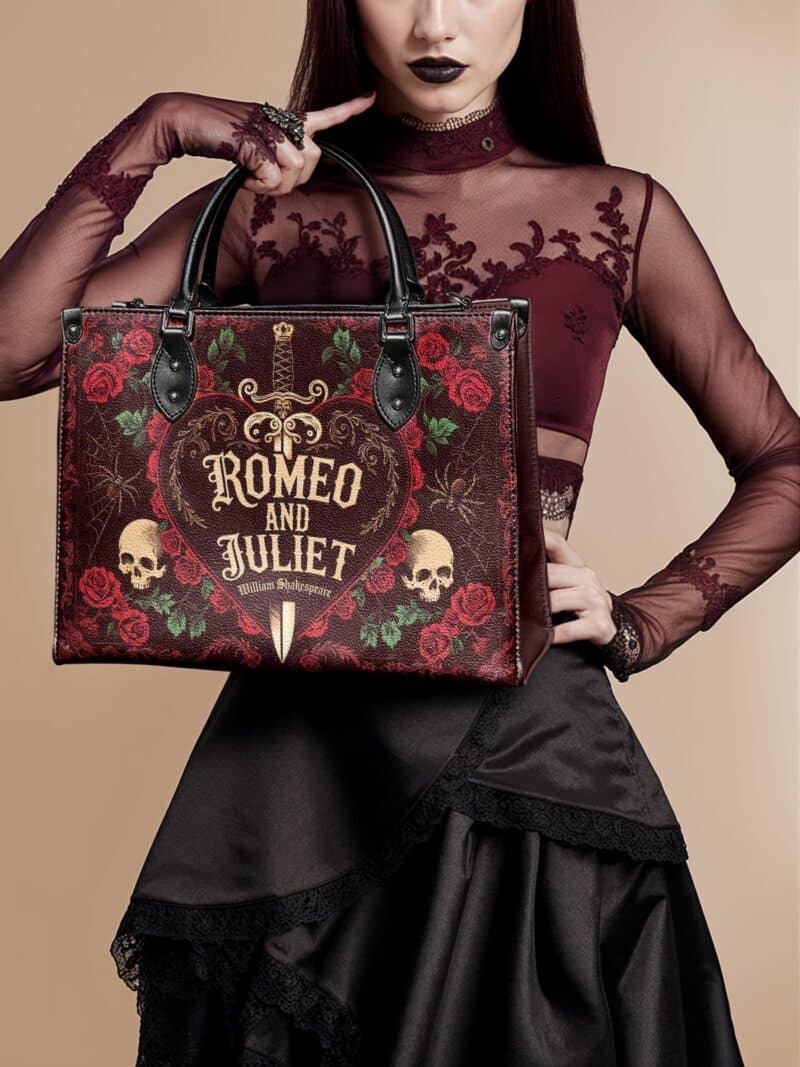 Romeo-And-Juliet-Red-inuse-1_993e10d5-7875-42a3-9dee-a28878bb562f.jpg Romeo And Juliet Poison Rose Leather Handbag, Red Interior