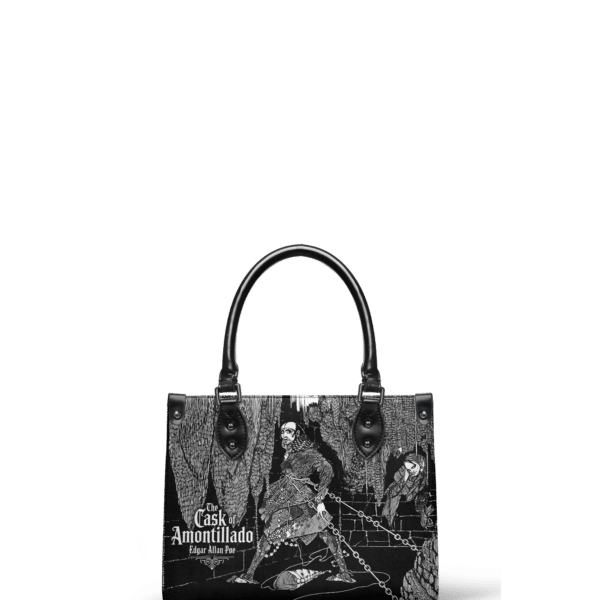 The Cask Of Amontillado Small Leather Handbag, Black Interior