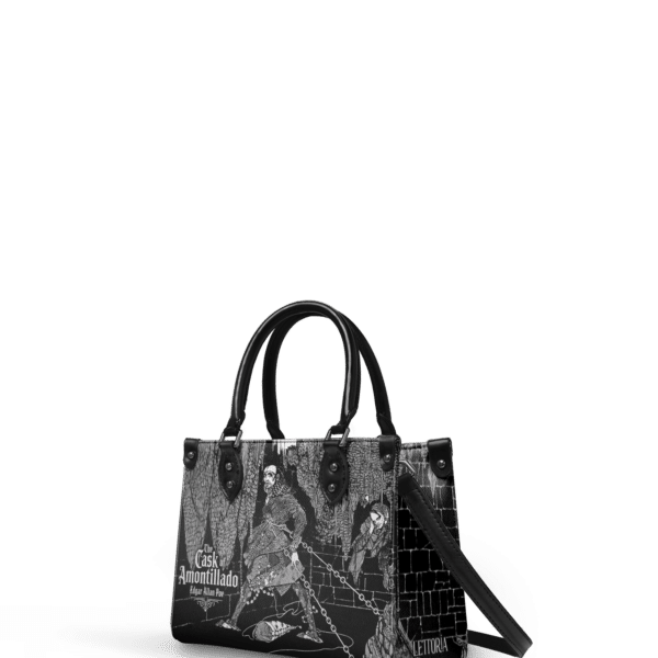 The Cask Of Amontillado Small Leather Handbag, Black Interior