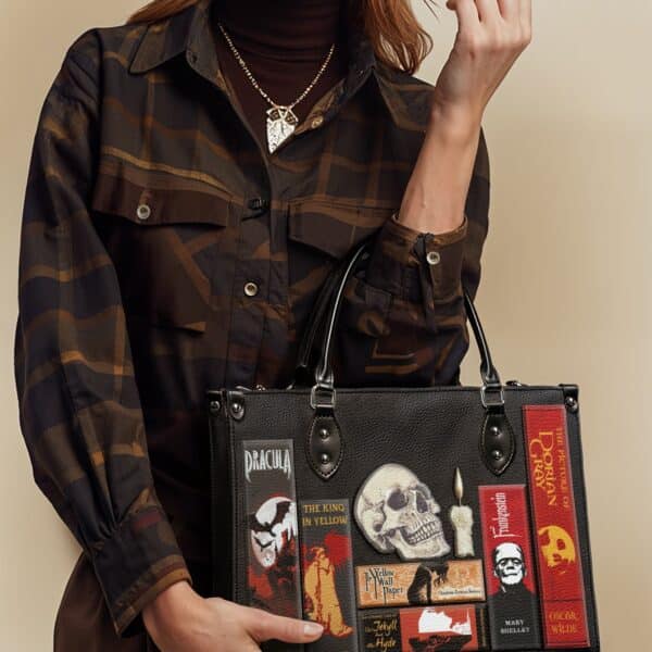 The Codex of Gothic Tales Deadlight Black Leather Handbag